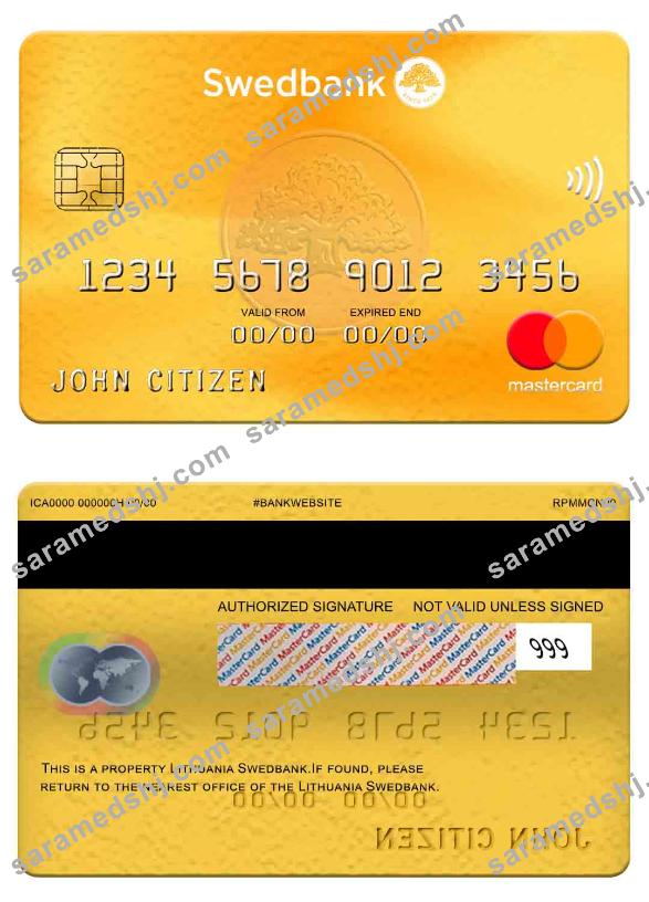 Lithuania Swedbank mastercard